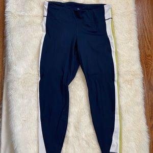 GapFit Sculpt Navy and Neon Leggings